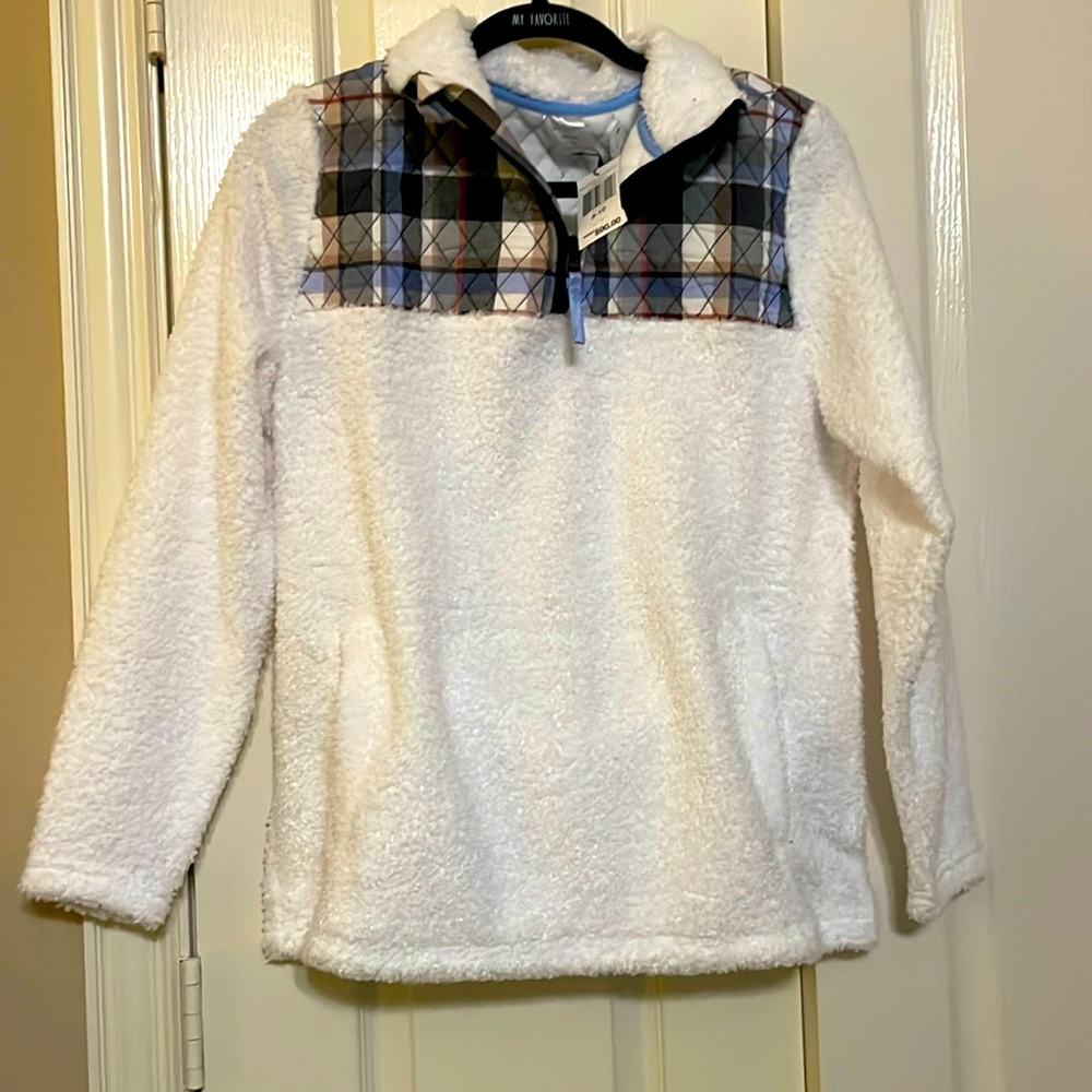 Vera Bradley teddy fleece half-zip pullover in perfectly plaid